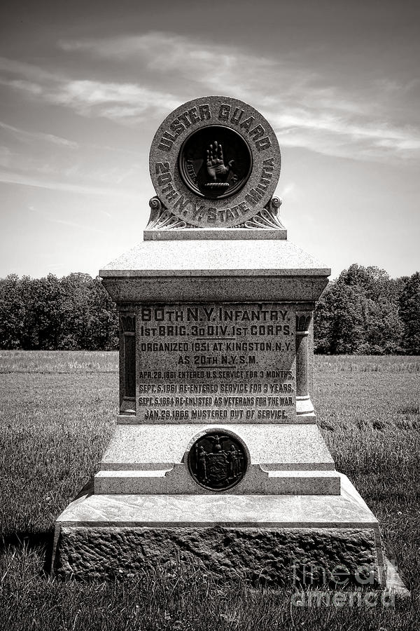 Gettysburg National Park Photograph - Gettysburg National Park 80th New York Infantry Militia Monument by Olivier Le Queinec