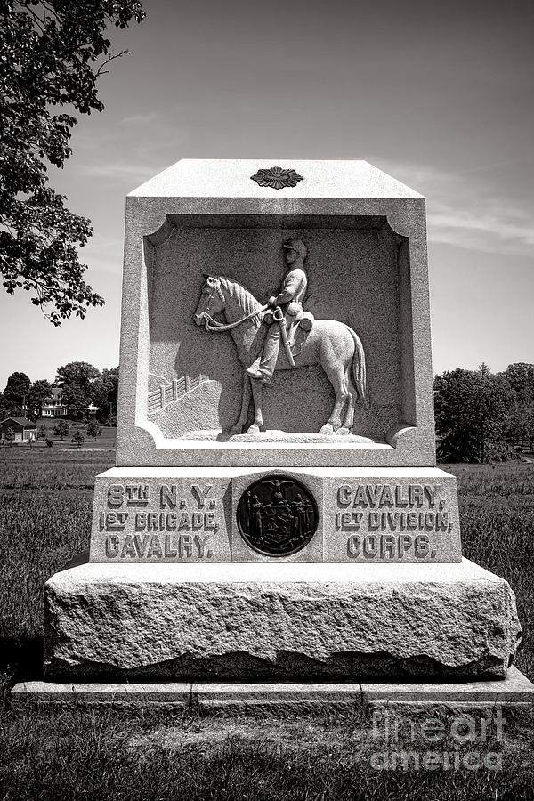 Gettysburg National Park Photograph - Gettysburg National Park 8th New York Cavalry Monument by Olivier Le Queinec