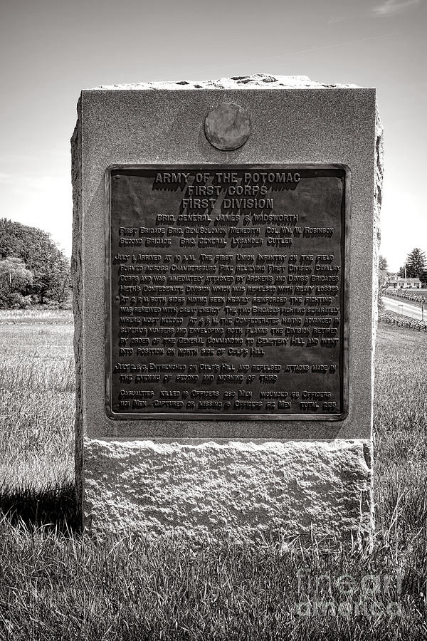 Gettysburg National Park Army of the Potomac First Division Monument Photograph by Olivier Le Queinec