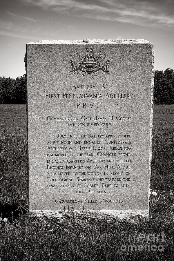 Gettysburg National Park Photograph - Gettysburg National Park First Pennsylvania Artillery Monument by Olivier Le Queinec