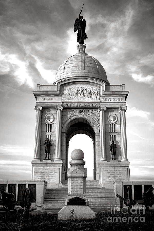 Gettysburg National Park Photograph - Gettysburg National Park Pennsylvania State Memorial Monument by Olivier Le Queinec