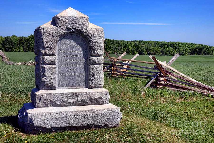 Gettysburg National Park Photograph - Gettysburg National Park Third West Virginia Cavalry Memorial by Olivier Le Queinec