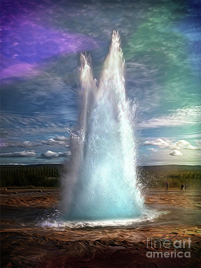Iceland, The Great Geysir Painting by Horst Rosenberger
