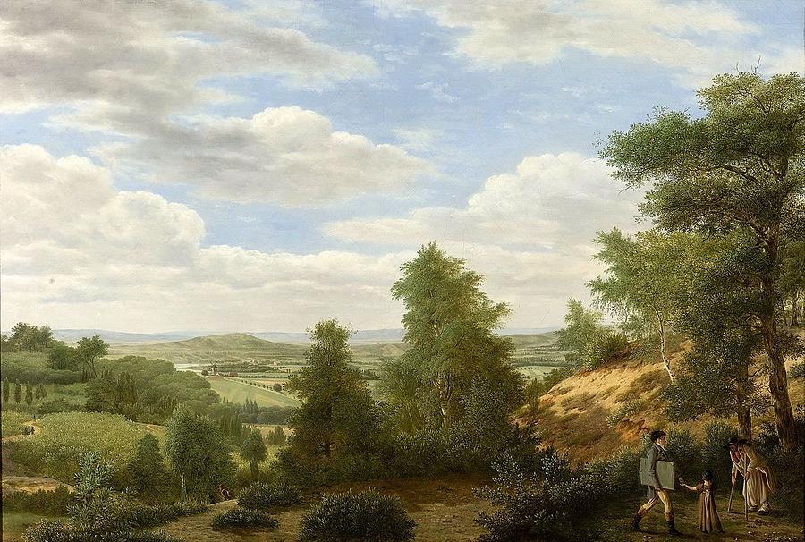Tree Painting - Gezicht op de vlakte van Montmorency bij St Leu by Pieter Rudolph