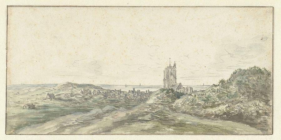 Gezicht op Egmond aan Zee, possibly Jan van Goyen, 1606 - 1656 Painting ...