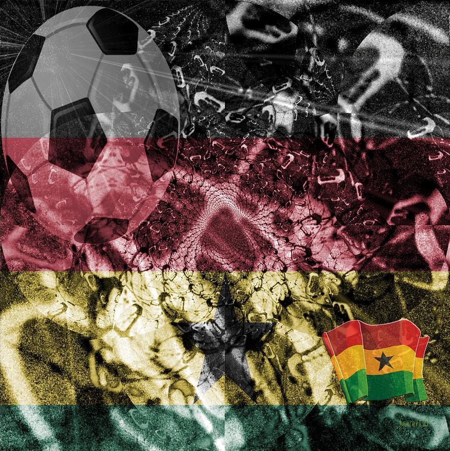 Football Digital Art - Ghana - The Game by Fania Simon