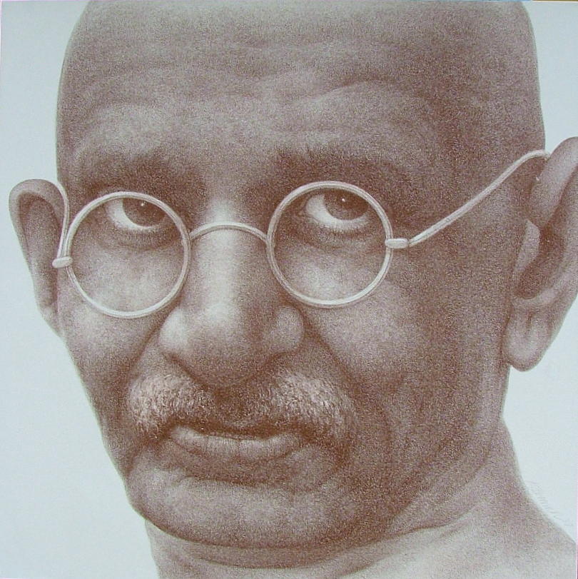 Portrait Painting - Ghandi by Gary Kaemmer Portrait Painting - Ghandi by Gary Kaemmer