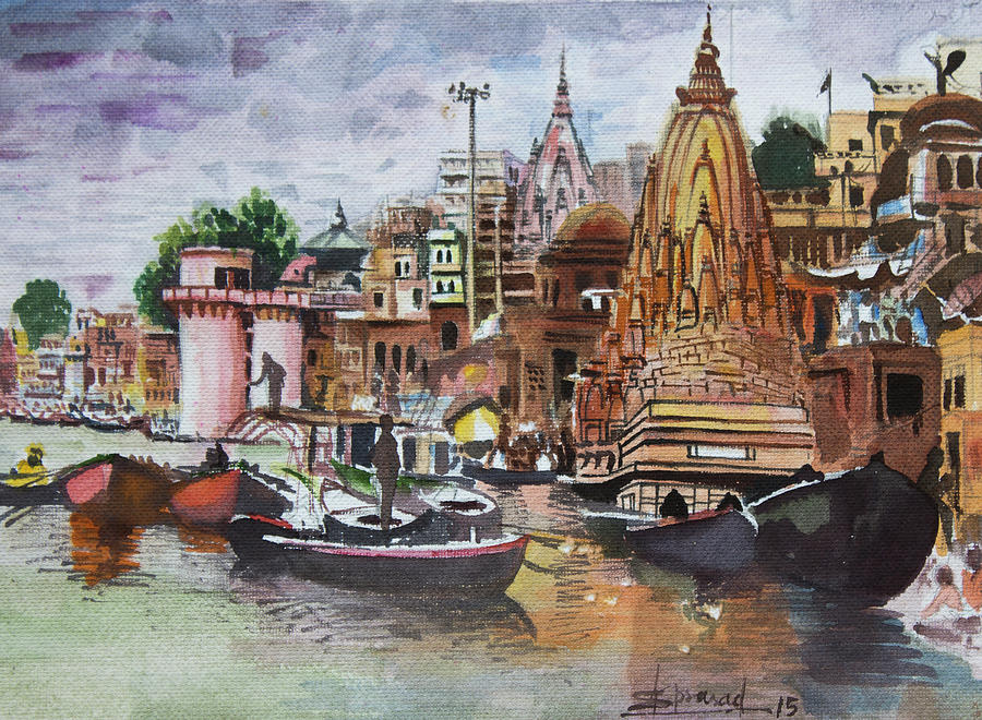 Prolific world art  Varanasi GHAT Blackballpen A little try to new  things            india varanasi uttarpradesh ganga  incredibleindia travel penart art 