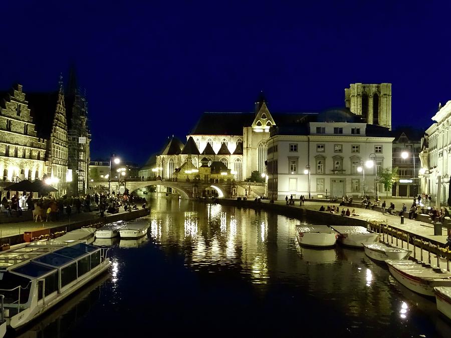 Ghent By Night 2 Photograph by Chuck Stewart - Fine Art America