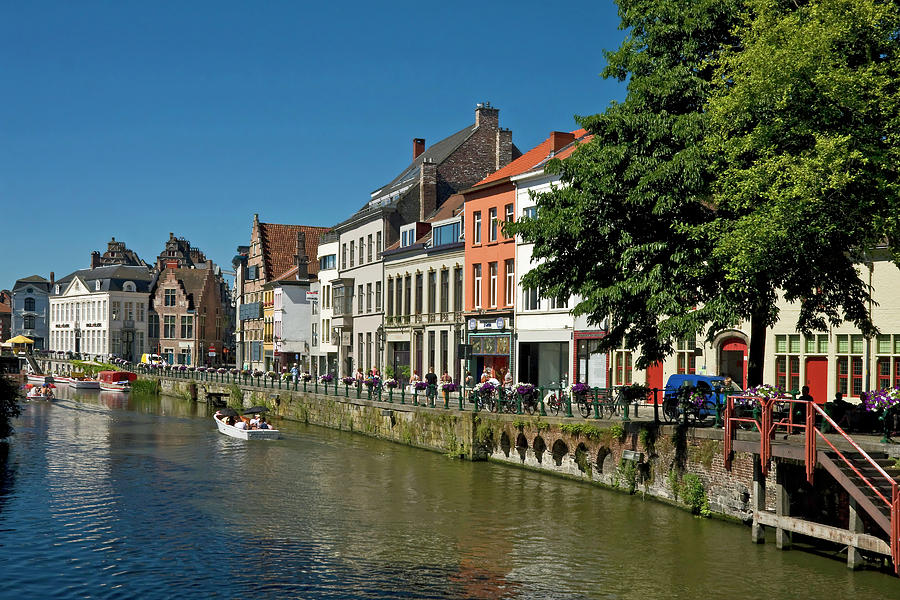 Ghent Canal Scene Photograph by Sally Weigand