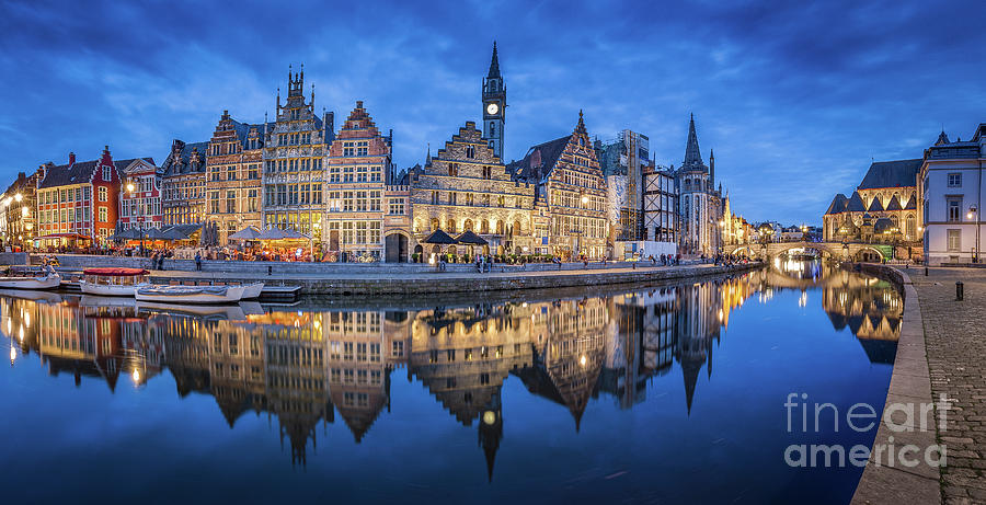 Ghent Twilight View Photograph by JR Photography