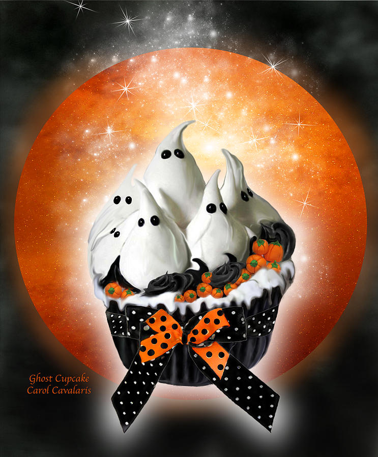 Ghost Cupcake Mixed Media by Carol Cavalaris