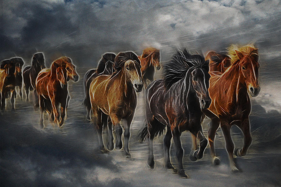 Ghost Horses Digital Art by Lisa Yount