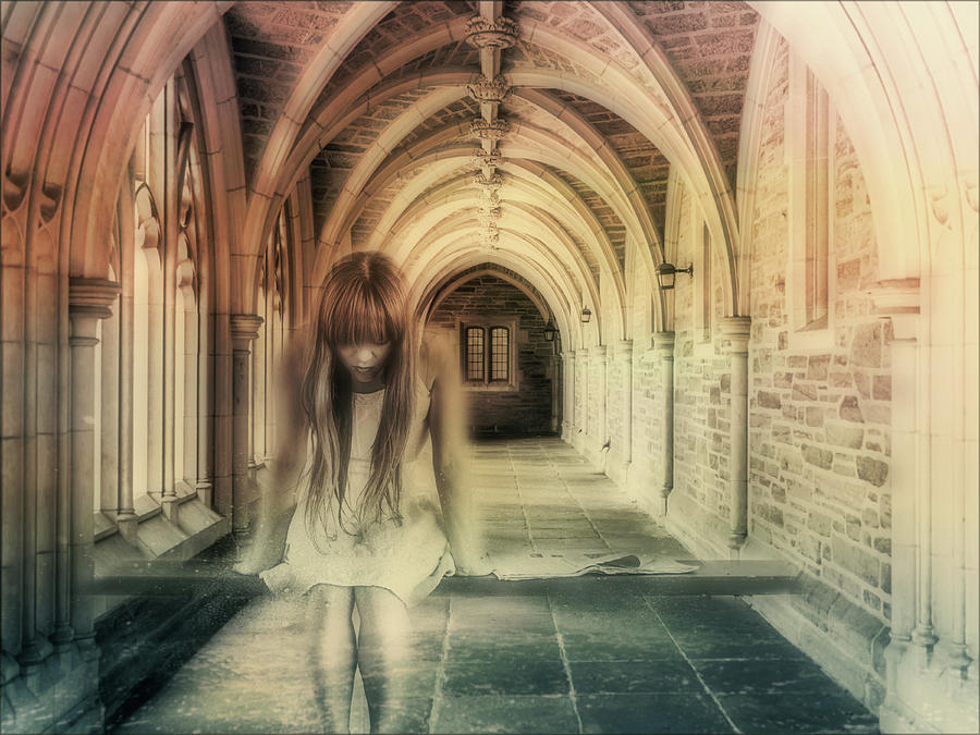Vintage Photograph - Ghost Of The Abbey by Georgiana Romanovna