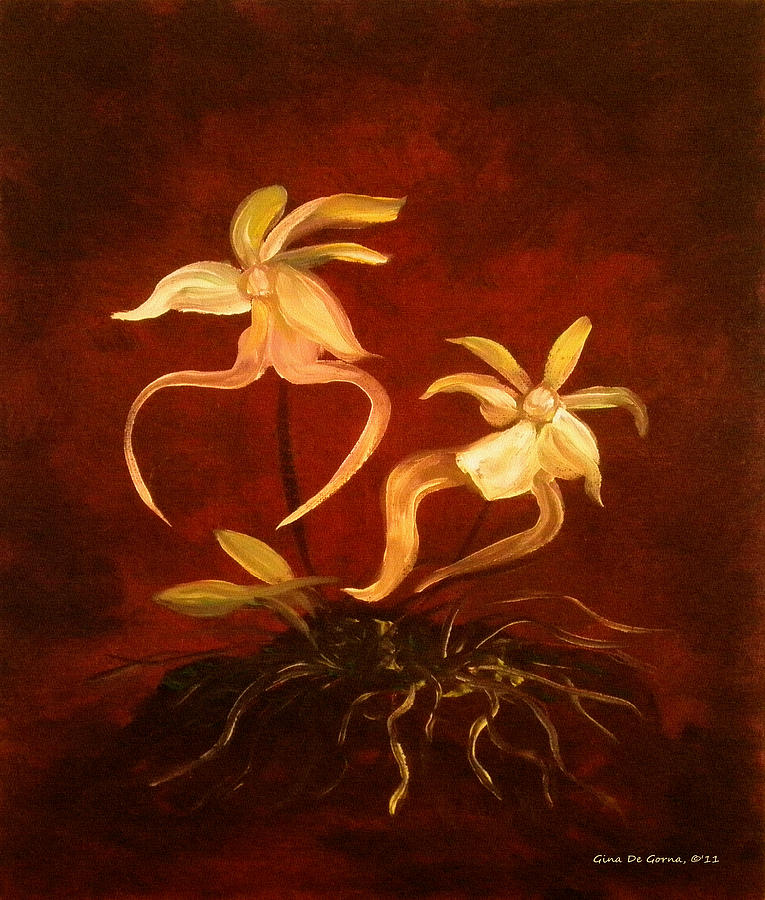 Flower Painting - Ghost Orchids by Gina De Gorna