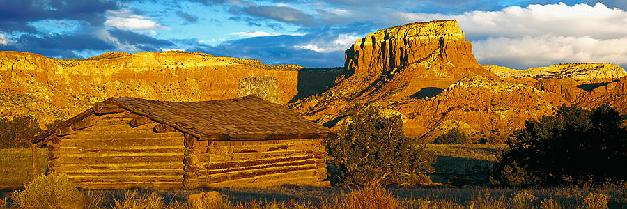 Architecture Photograph - Ghost Ranch At Sunset, Abiquiu, New by Panoramic Images
