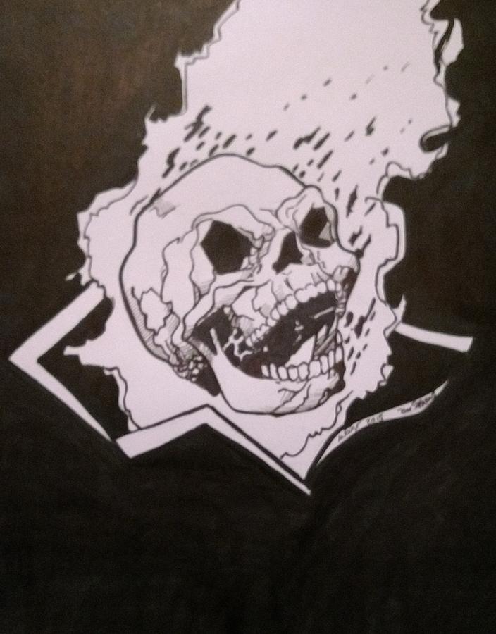 Ghost Rider 2 Drawing by Tom Stearns