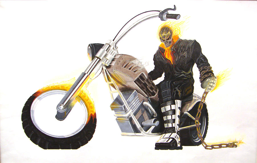 Skeleton Mixed Media - Ghost Rider by Marcus Quinn