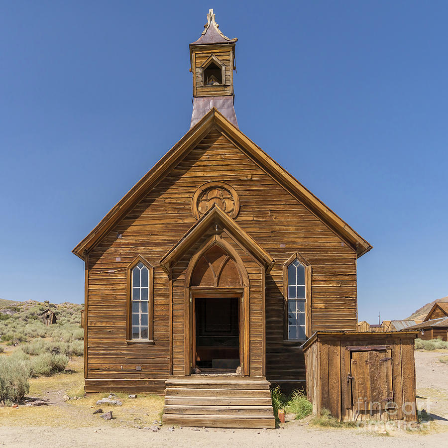 Ghost Town of Bodie California Methodist Church dsc4473sq Photograph by Wingsdomain Art and Photography
