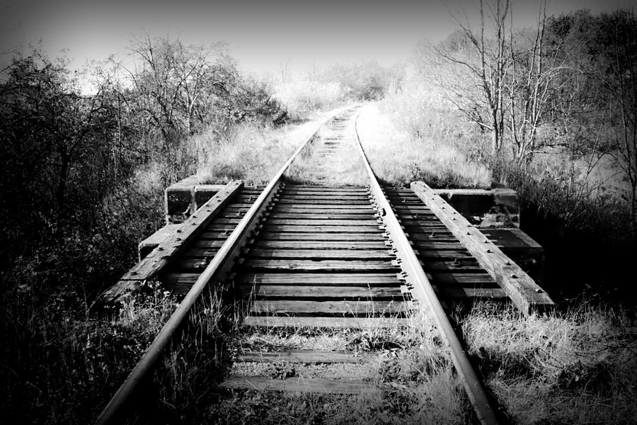 Black And White Photograph - Ghost Train by Nora Blansett