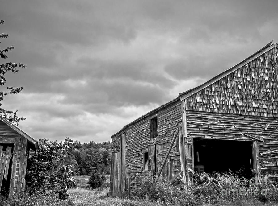 Barn Photograph - Ghosts of Farmings Past 1 - BW by James Aiken