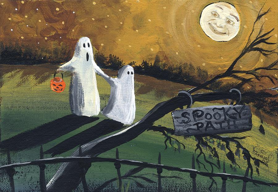 Ghosts Spooky Path Painting By Follow Themoonart Fine Art America