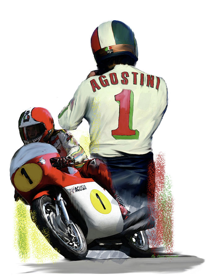 Giacomo Agostini  AGO Painting by Iconic Images Art Gallery David Pucciarelli