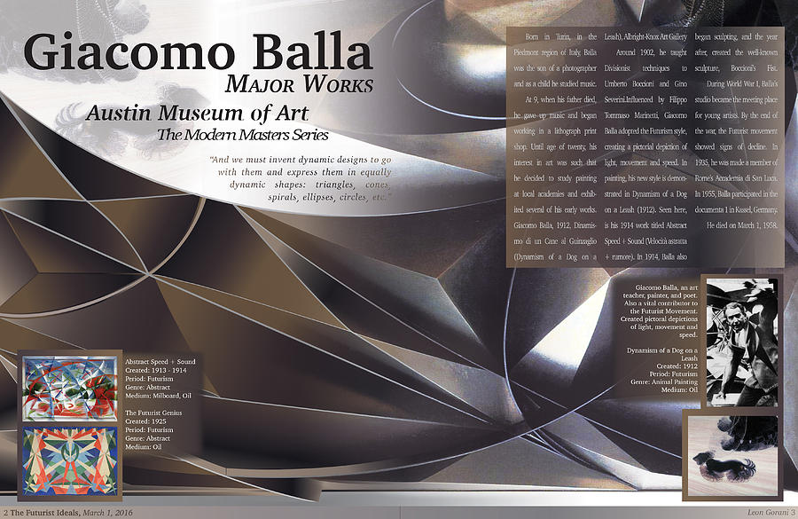Surrealism Digital Art - Giacomo Balla Magazine Spread by Leon Gorani