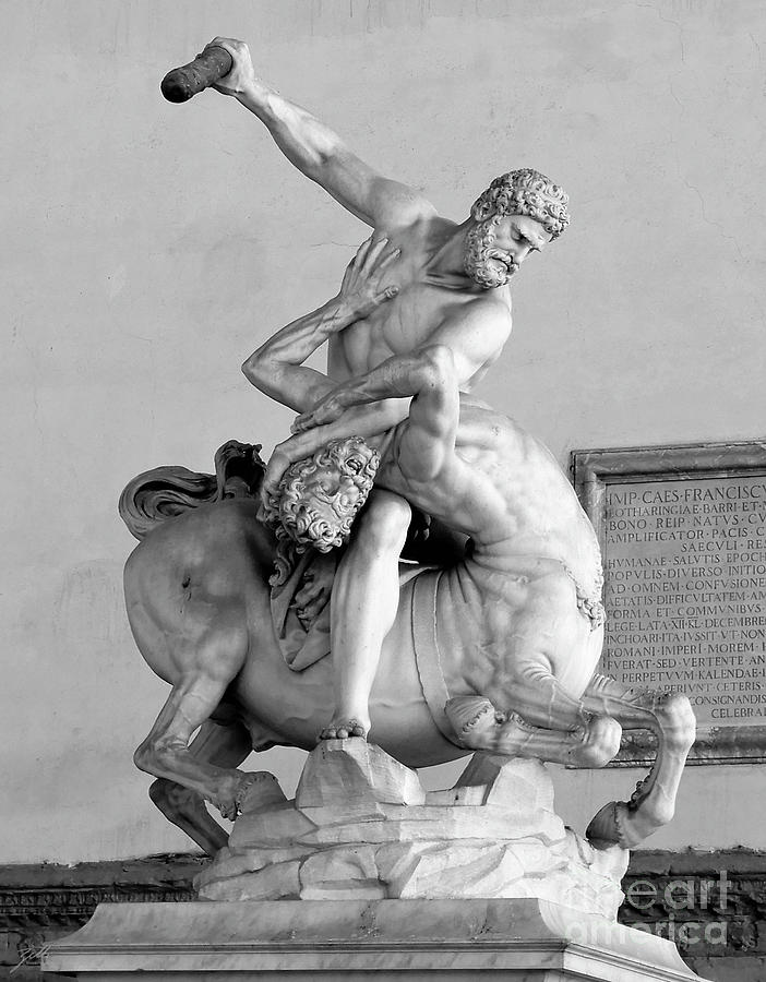 Giambolognas Hercules and the Centaur Nessus Photograph by Suzette Kallen