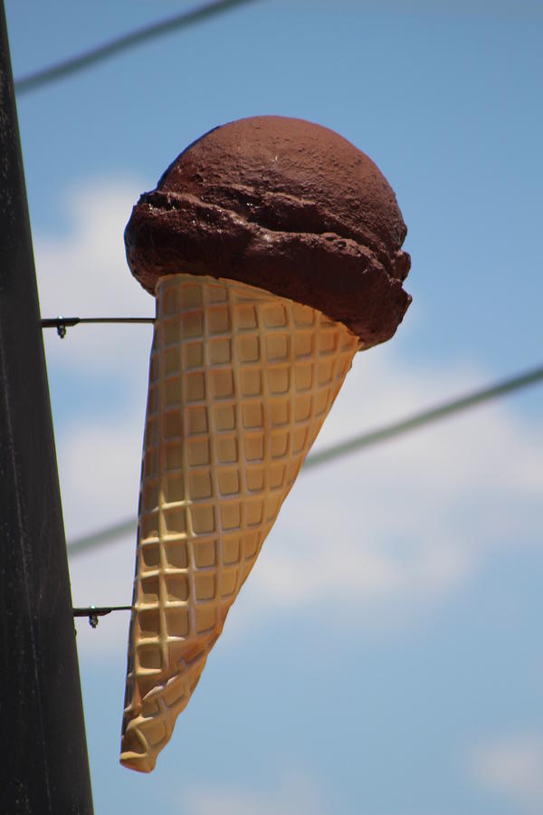 Giant Chocolate Ice Cream Cone Photograph by Colleen Cornelius