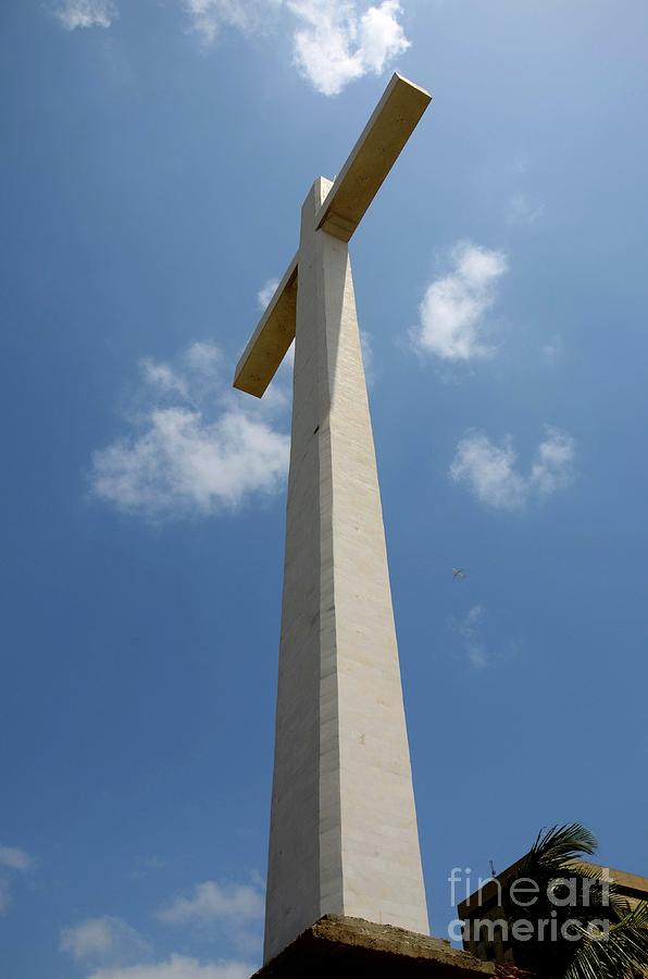Giant Christian Cross at Gora Qabaristan cemetery Karachi Pakistan Photograph by Imran Ahmed