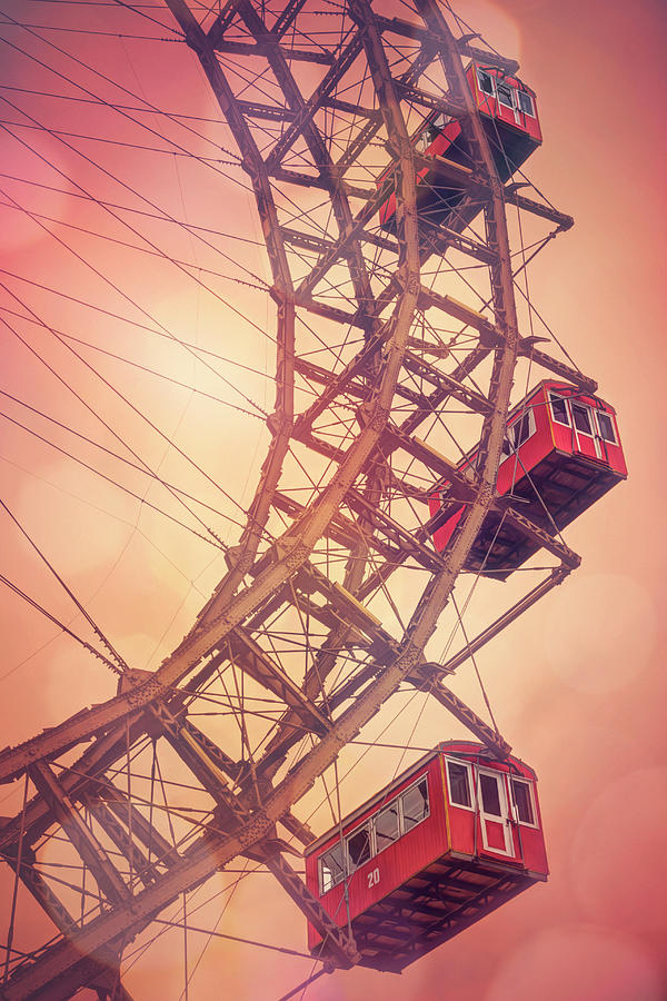 Vintage Photograph - Giant Ferris Wheel Prater Park Vienna  by Carol Japp
