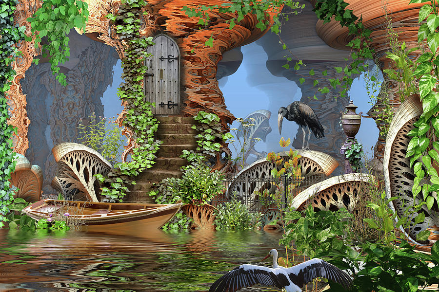 Giant Mushroom Forest Digital Art by Hal Tenny