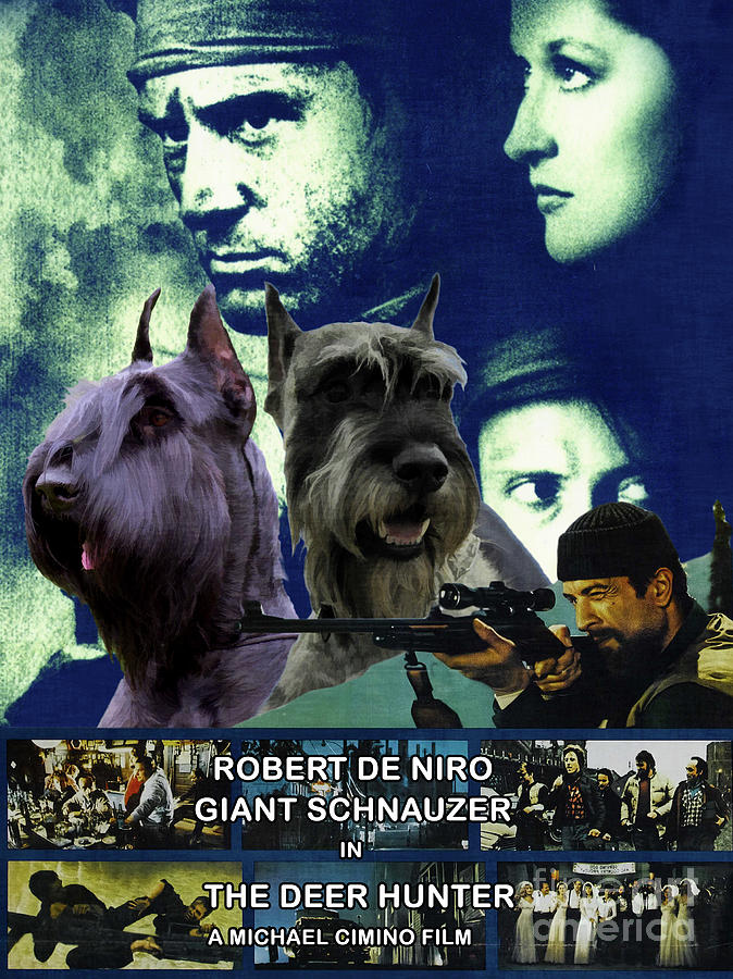 Giant Schnauzer Art Canvas Print - The Deer Hunter Movie Poster Painting by Sandra Sij