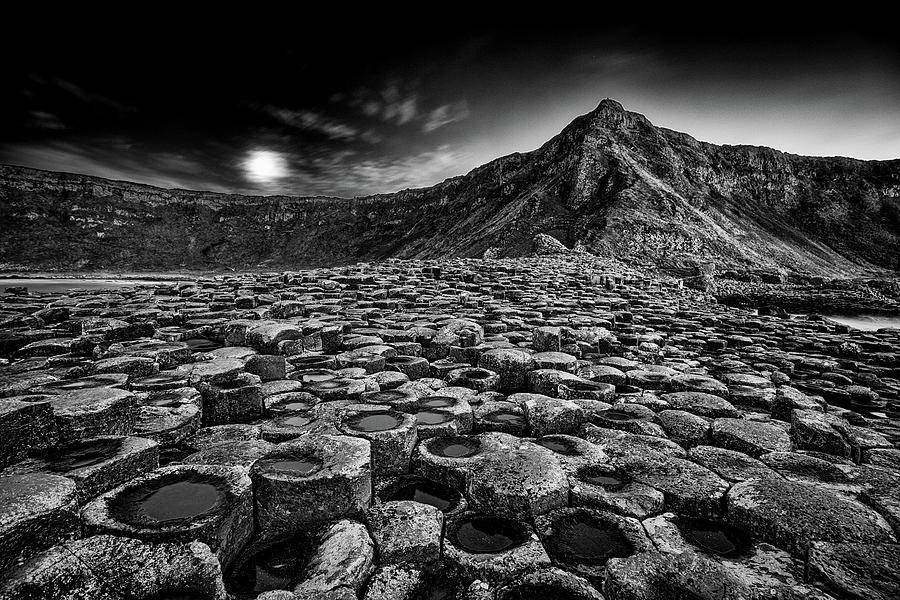 Giants Causeway Moonrise Photograph by Nigel R Bell