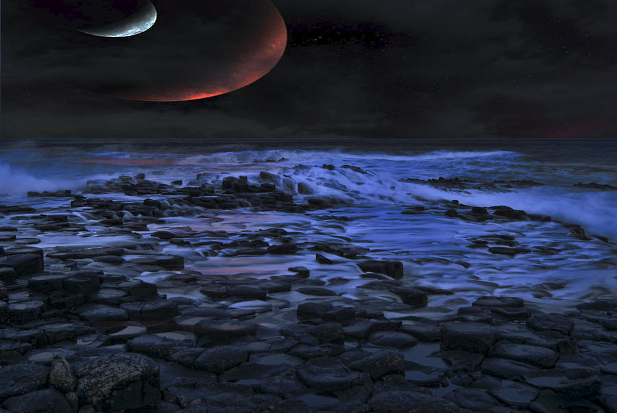 Giants Causeway Moons Digital Art by Keith Wall Fine Art America