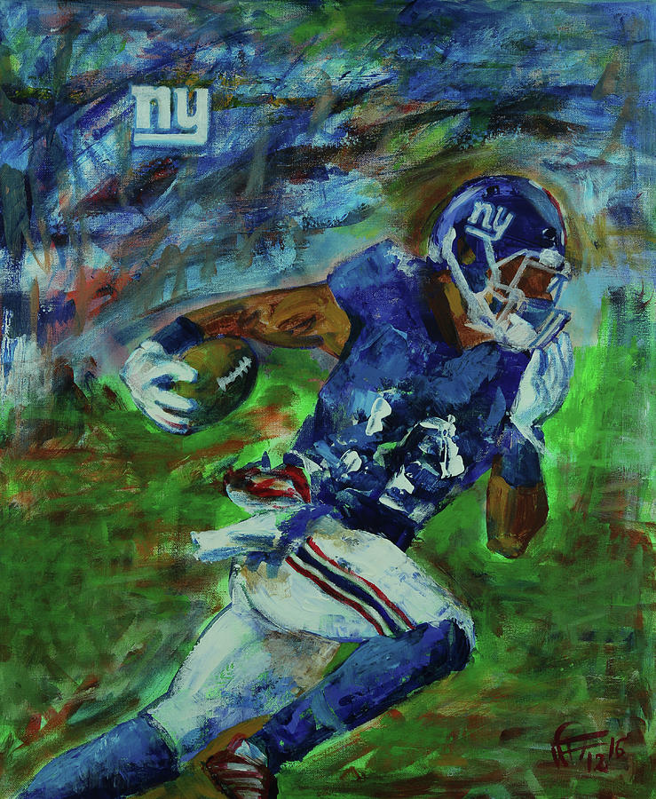 Ny Giants -  Big Blue Painting by Walter Fahmy
