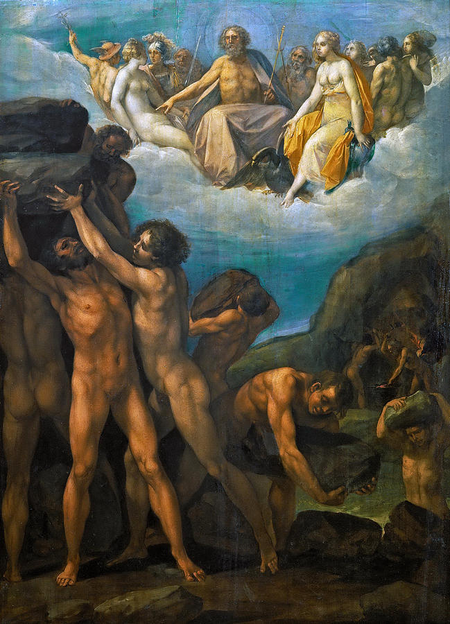 Giants Storming Olympus Painting by Giuseppe Cesari