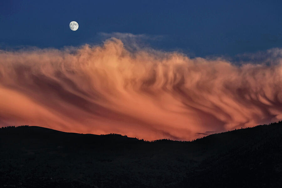 Gibbous Moon with Sunset Storm Clouds Photograph by Donna Kennedy