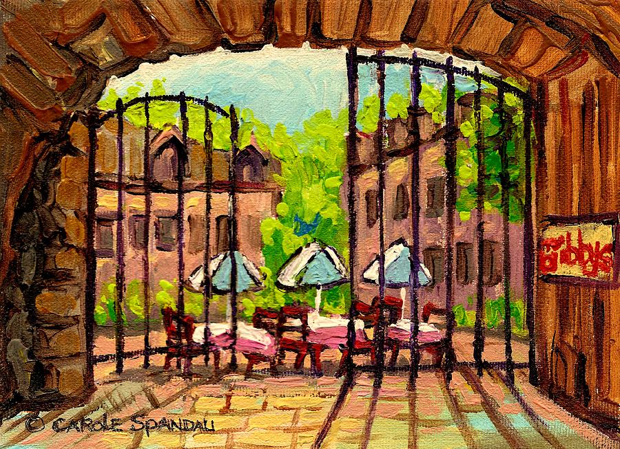 Gibbys Restaurant In Old Montreal Painting by Carole Spandau