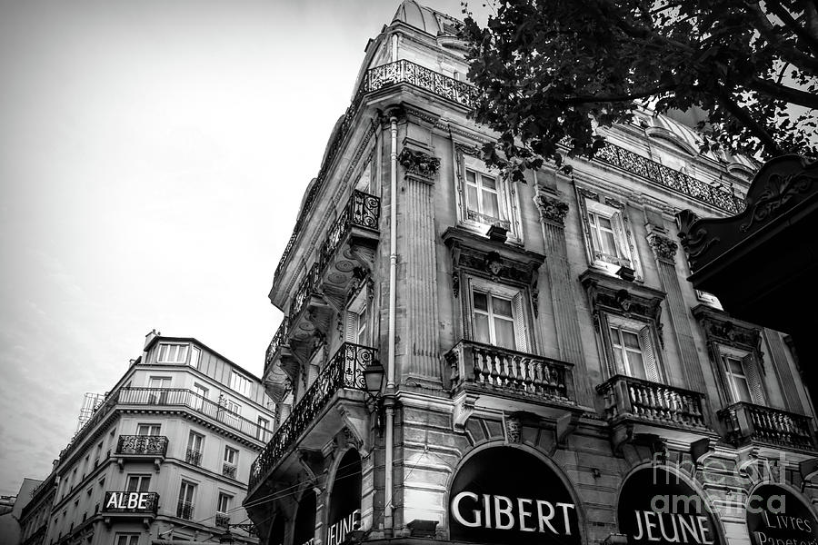 Gibert Jeune Store Shopping Black White Paris Architecture  Photograph by Chuck Kuhn