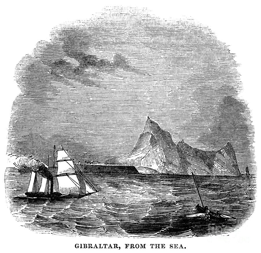 Gibraltar, 1843 Drawing by Granger