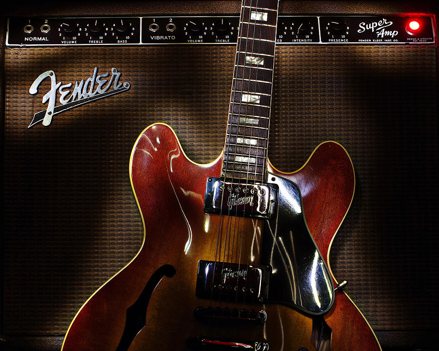 Gibson 335 Digital Art by Jim Mathis