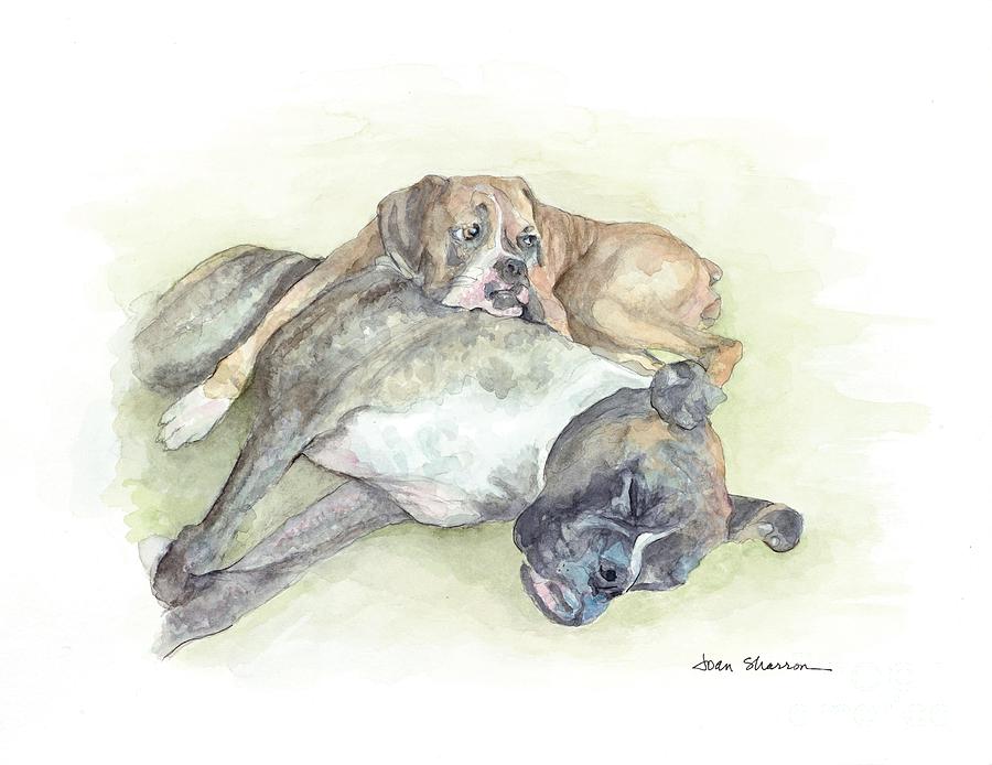 Animal Painting - Gibson and Sunday by Joan Sharron