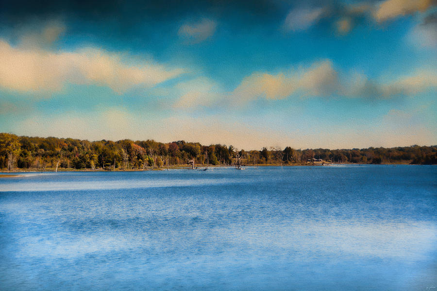 Gibson County Lake in Fall Photograph by Jai Johnson