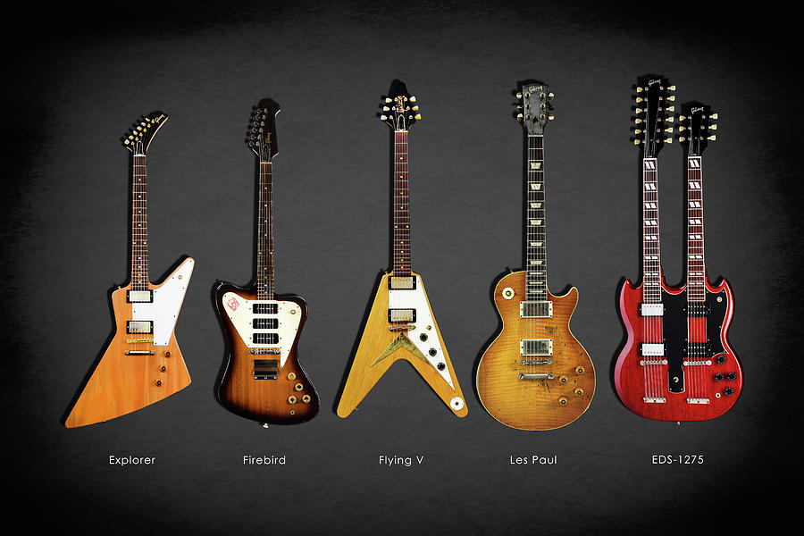 Gibson Electric Guitar Collection Photograph by Mark Rogan - Fine