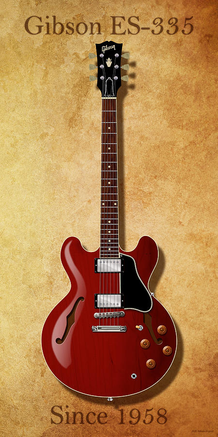 Music Digital Art - Gibson ES-335 Since 1958 by WB Johnston
