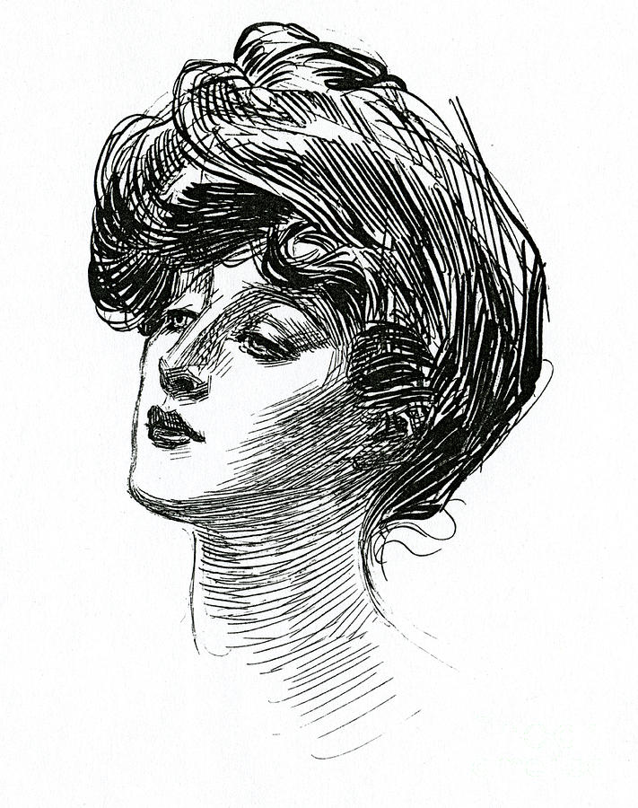Charles Dana Gibson Drawing - Gibson Girl 1902 by Charles Dana Gibson
