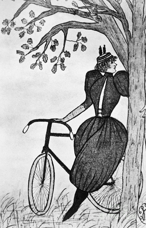Gibson Girl: Bicycle Photograph by Granger