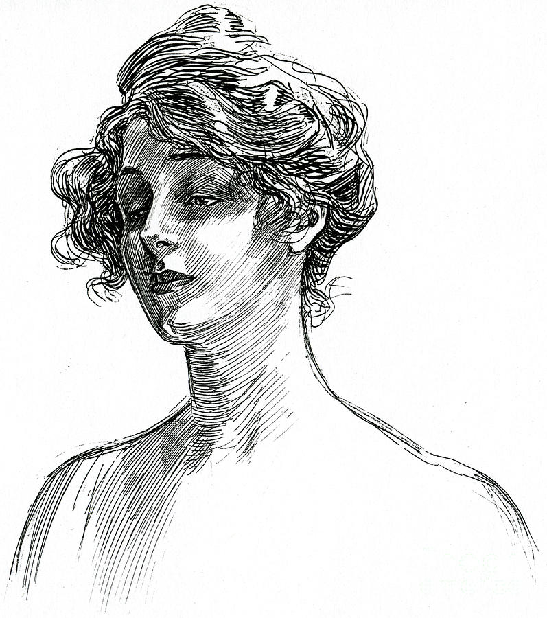 Charles Dana Gibson Drawing - Gibson Girl circa 1902 by Charles Dana Gibson